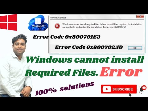 Windows cannot install Required Files Error Code 0x800701E3 And Error Code 0x8007025D.