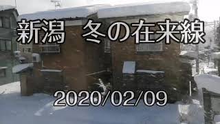 新潟 冬の上越線の車窓から 舞い上がる雪キレイ！