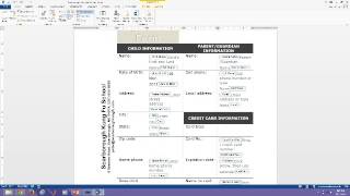 Microsoft Word 2013 Content Controls for Forms