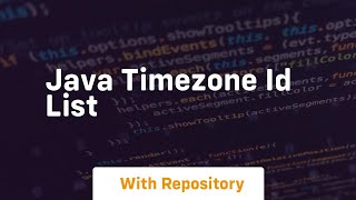 java timezone id list