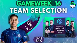 FPL Gameweek 16 | Assistant Manager Chip Explained | Chip Strategy | Enzo In? | FPL Tips 24/25