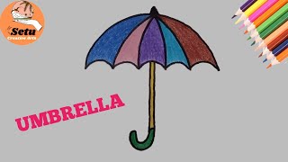 How to draw an umbrella step by step || Drawing umbrella (very easy)|| Arts video