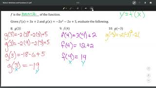 Notes 3: Video 8 - Function Notation (Part 2)