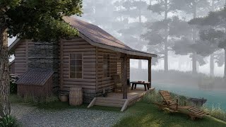 Cozy Cabin Porch Ambience - Relaxing River Sounds and Bird Singing | Morning Soundscape