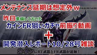 【DFFOO】★メンテナンス延期は想定外★昨日準備した「カインFR武器狙いガチャ」の前振り動画＋開発潜入レポート10/28号雑談【オペラオムニア#469】