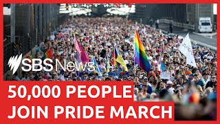 50,000 people march across Sydney Harbour Bridge in support of LGBTIQ+ equality worldwide | SBS News