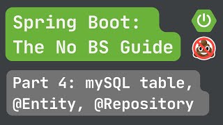Spring Boot pt. 4: Create mySQL Table, @Entity, @Repository