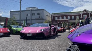 爆音を轟かせながら続々と集まるド派手なランボルギーニ集団‼ 中部アヴェンタ会  Lamborghini Aventador ナツノフェスタ We♥小牧