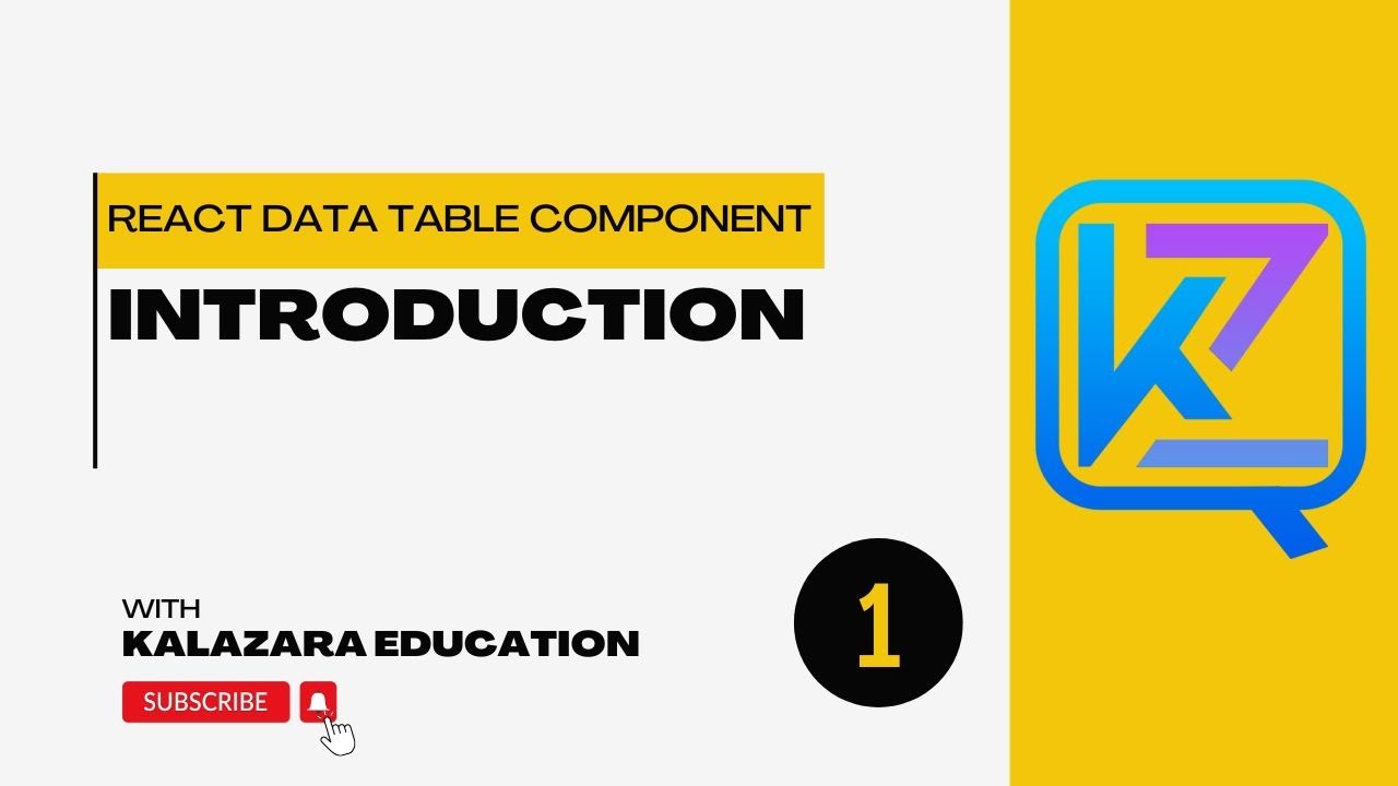 React Data Table Tutorial - 1 - Introduction - YouTube