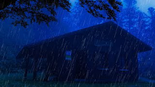 Sleep instantly in 3 minutes with heavy rain \u0026 thunder on a metal roof on foggy forest at night