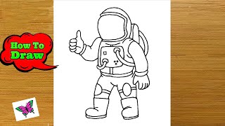 How to Draw a Astronaut Easy Step by Step | Astronaut Drawing Simple