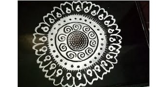 5 min easy and simple finger rangoli design/ with tea strainer/kolam design freehand with out dots