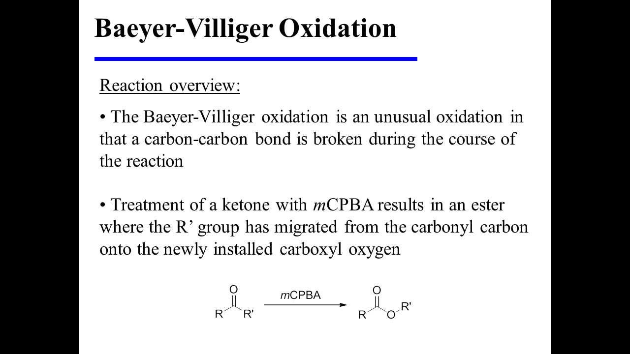 Baeyer-Villiger Oxidation - YouTube