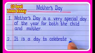 10 Lines On Mother's Day In English I Mother's Day 10 Lines Essay Writing
