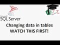 MS SQL tutorial. Update/delete existing data in tables. Begin transactions, commit, rollback.