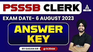 PSSSB Clerk Answer Key 2023 | PSSSB Clerk Answer Key By Gagan Sir