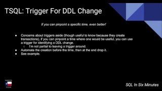 TSQL: Create DDL Trigger For Tracking Schema Changes