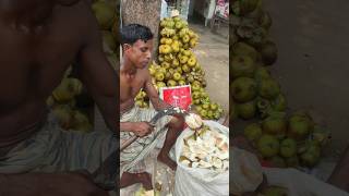 Hardworking Uncle Cutting plam fruits on Road of Bangladesh #shorts #reels #asmr