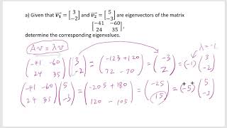 Find eigenvalue when eigenvector is given