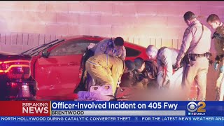 Incident involving CHP officer shuts down 405 freeway in Brentwood