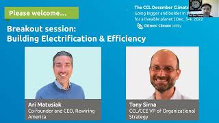#CCL2022: Building Electrification & Efficiency Breakout Session w/ Rewiring America