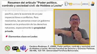 Resumen del artículo Poder político contrato y sociedad civil de Hobbes a Locke