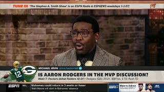 ESPN FIRST TAKE - Michael Irvin heated debate: Is Aaron Rodgers in the MVP discussion?