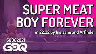 Super Meat Boy Forever by Ins_sane and Arfinde in 22:32 - Summer Games Done Quick 2021 Online