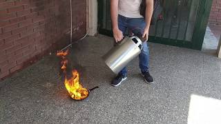 low frequency  fire extinguisher using only soundwaves