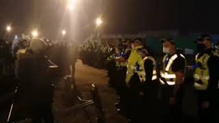 CELTIC FANS PROTEST OUTSIDE CELTIC PARK. ALL OF IT. FANS CHANTING "LENNON GET TO F***". ROSS COUNTY.