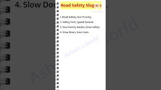 Road Safety Slogans in English Slogans on Road Safety #roadsafety