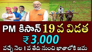 రైతులకు పీఎం కిసాన్ 19 విడత 4000 డేట్ ఫిక్స్ ఈ అకౌంట్లు ఉన్న వారికే జమ|pm kisan payment status