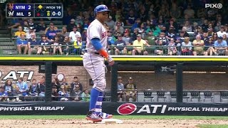 NYM@MIL: Cespedes hits a line-drive RBI double