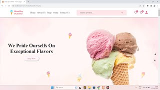 Multipages ice-cream shop website using html css js php & mysql from scratch admin panel part one