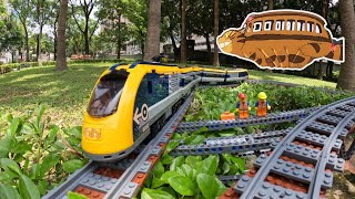 Lego Train #7 Ride through House and Garden, Spiral Climbing to Bush like Catbus in Totoro