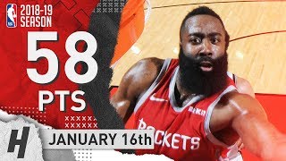 James Harden EPIC Highlights Rockets vs Nets 2019.01.16 - 58 Pts, 6 Ast, 10 Rebounds!