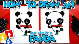 How To Draw A Cute Ice Skating Panda