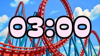3 Minutes Rollercoaster Countdown Timer for Classroom Quiz – Cute Timers - (Planet Coaster)