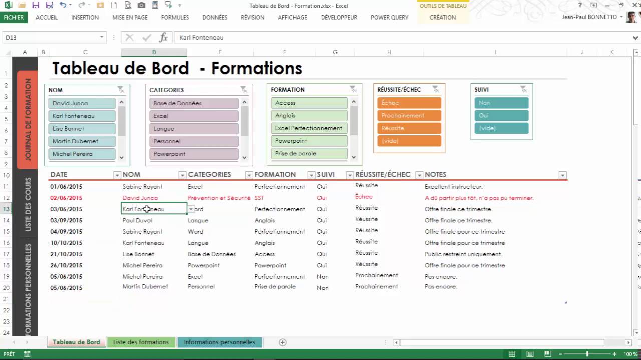 Excel - Créer Des Tableaux De Bord Rapidement Grâce Aux Segments - YouTube