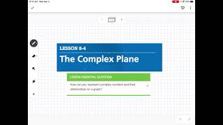 The Complex Plane (Lesson 8-4)