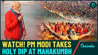 VIDEO: PM Modi Takes The Holy Dip at Mahakumbh in Prayagraj| Watch It Now