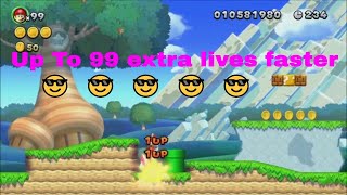 How To Get Up To 99 Extra Lives Faster ⭐⭐⭐ New Super Mario Bros. U Deluxe ⛳
