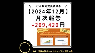 【FX自動売買実績:2024年12月】トライオート月次報告:収支-209,420円@blogminihomer