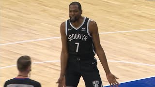 Kevin Durant yells at ref and gets a T 👀 Nets vs Sixers