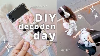 making a cute decoden phone case 🌸📱Yi's DIY // vlog 🎀