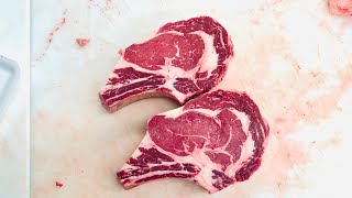 How to cut a Whole bone in ribeye into steaks