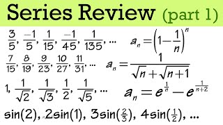 Calculus 2 Series Convergence Test Review (test for divergence, geometric, telescoping, p-series)