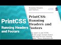 PrintCSS: Running Headers and Footers