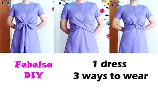 V018 How to make 1 dress wear 3 ways (twist, cross, ribbon tie) - May đầm 3 kiểu mặc