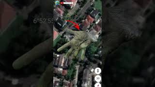 Scary Giant Hand ✋🏻 on google maps and google earth 🌍 #shorts #worldyguy2m